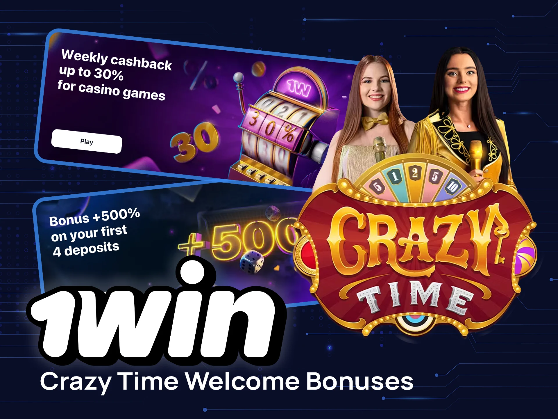 Don't miss out on the welcome bonuses for Crazy Time on 1win and start winning with an advantage.